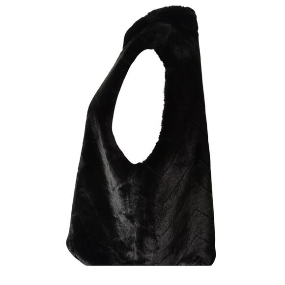 Preston & York Women’s Black Faux Fur Zip Vest Size L Soft Plush Winter Layer - Picture 2 of 8